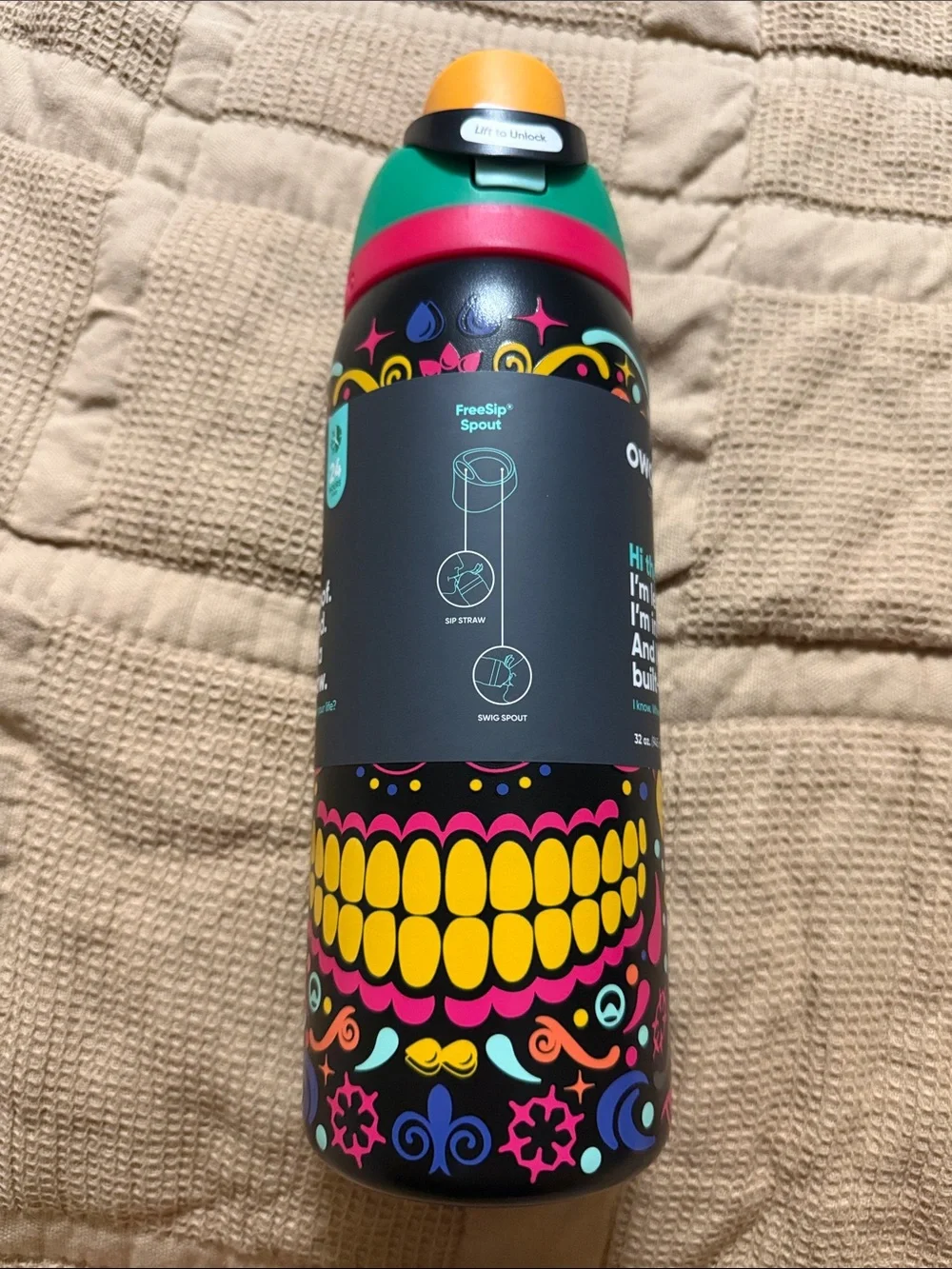 Contigo FreeSip Spout Black Multicolor Water Bottle - Picture 1 of 5